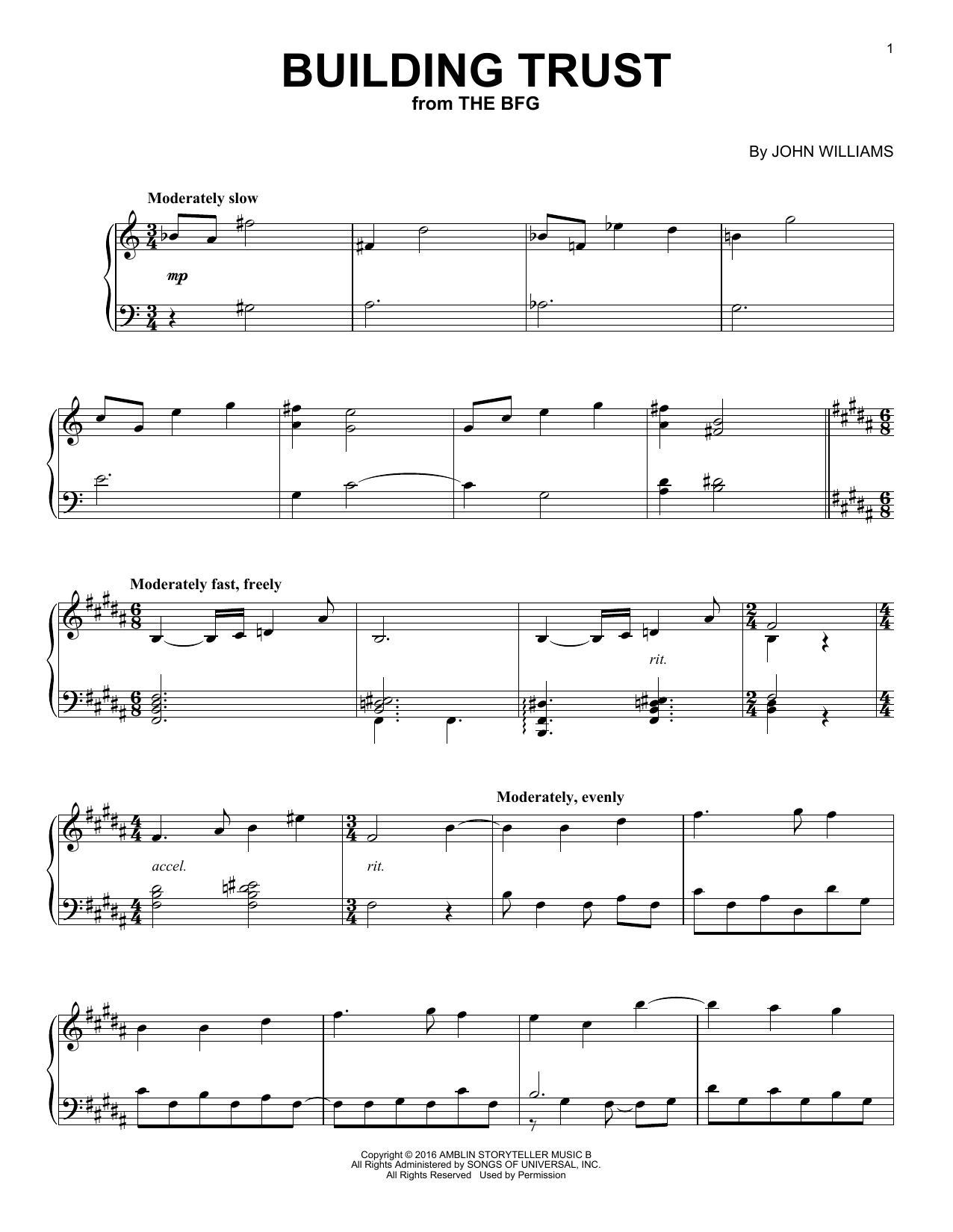 John Williams Building Trust sheet music notes and chords. Download Printable PDF.