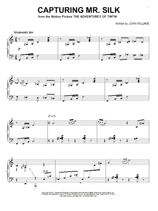 John Williams Capturing Mr. Silk sheet music notes and chords. Download Printable PDF.