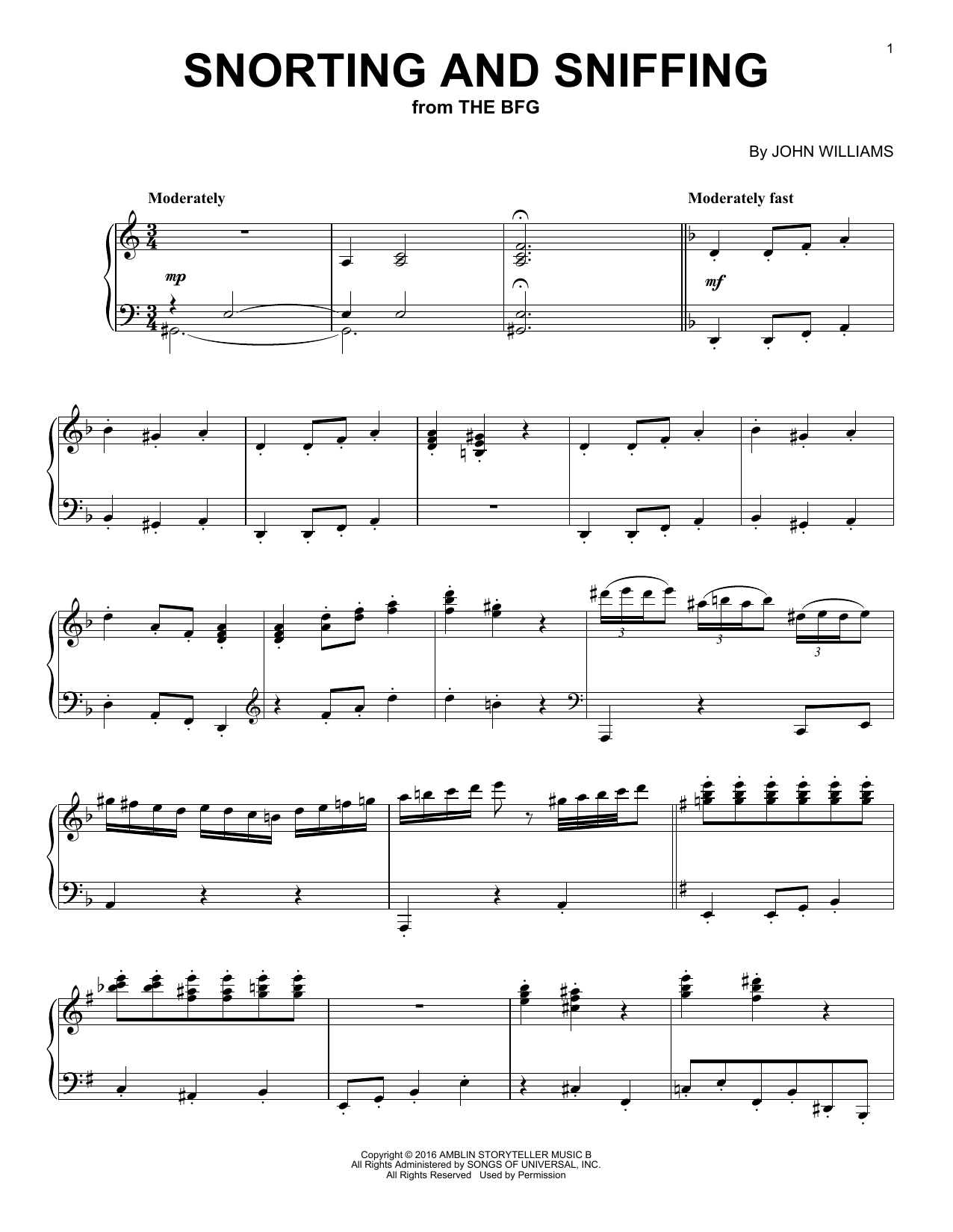Learn to play John Williams Snorting And Sniffing sheet music for Piano Solo in minutes. John Williams Snorting And Sniffing sheet music notes and chords