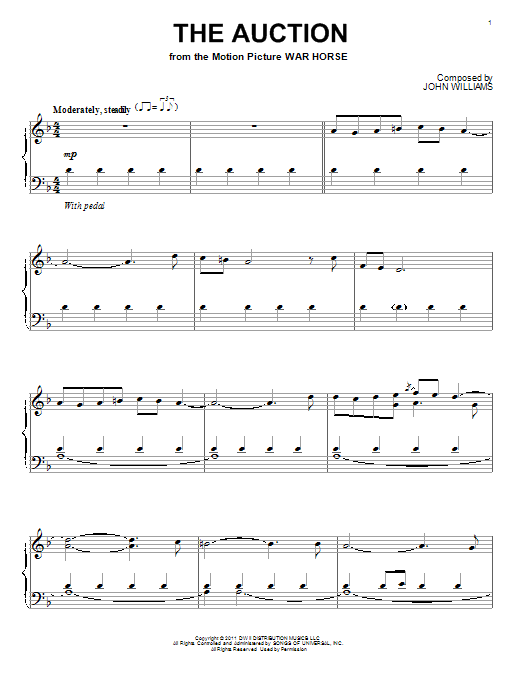 John Williams The Auction sheet music notes and chords. Download Printable PDF.