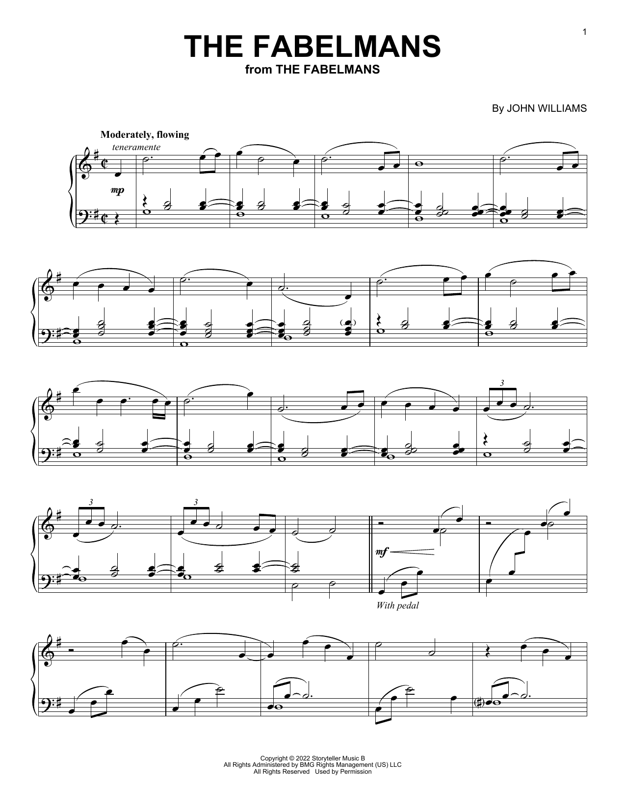 John Williams The Fabelmans sheet music notes and chords. Download Printable PDF.