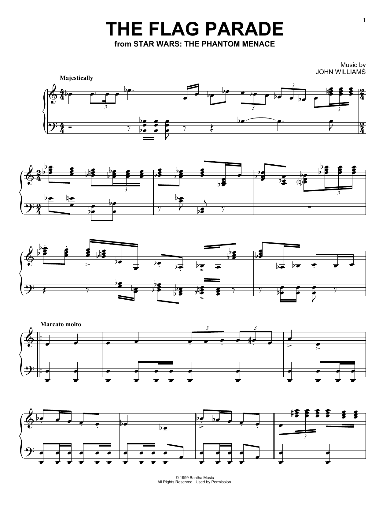 Learn to play John Williams The Flag Parade (from Star Wars: The Phantom Menace) sheet music for Piano Solo in minutes. Price: 6.9900$ John Williams The Flag Parade (from Star Wars: The Phantom Menace) sheet music notes and chords arranged for Piano Solo