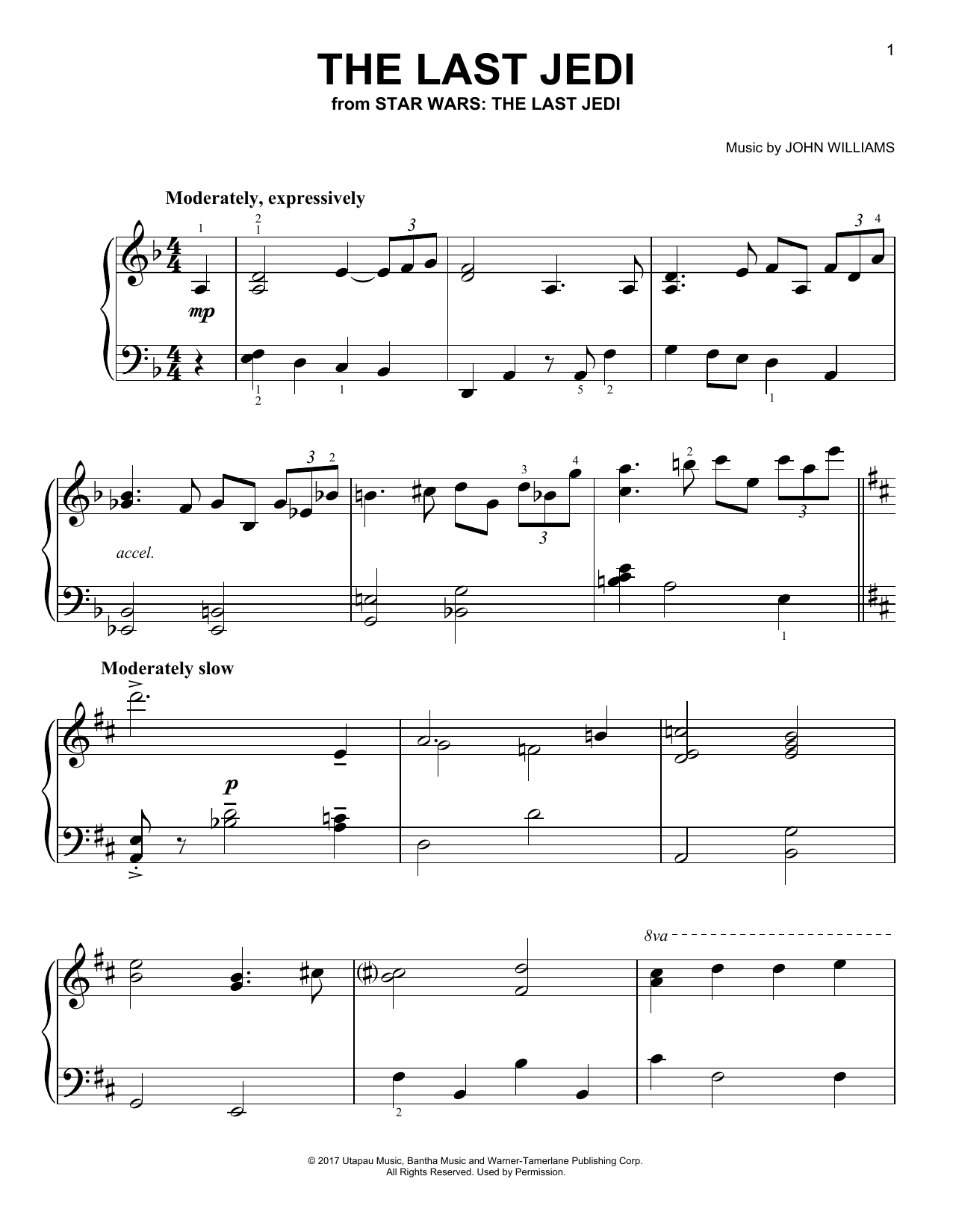 John Williams The Last Jedi sheet music notes and chords. Download Printable PDF.