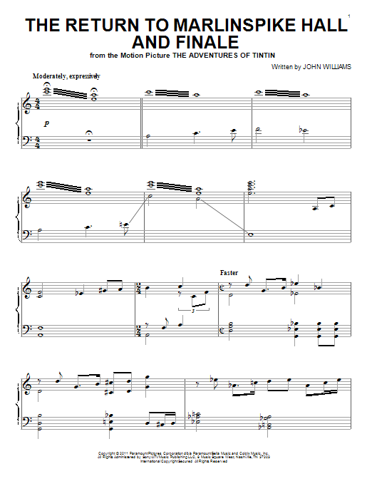 Learn to play John Williams The Return To Marlinspike Hall And Finale sheet music for Piano Solo in minutes. John Williams The Return To Marlinspike Hall And Finale sheet music notes and chords. Download Printable PDF.