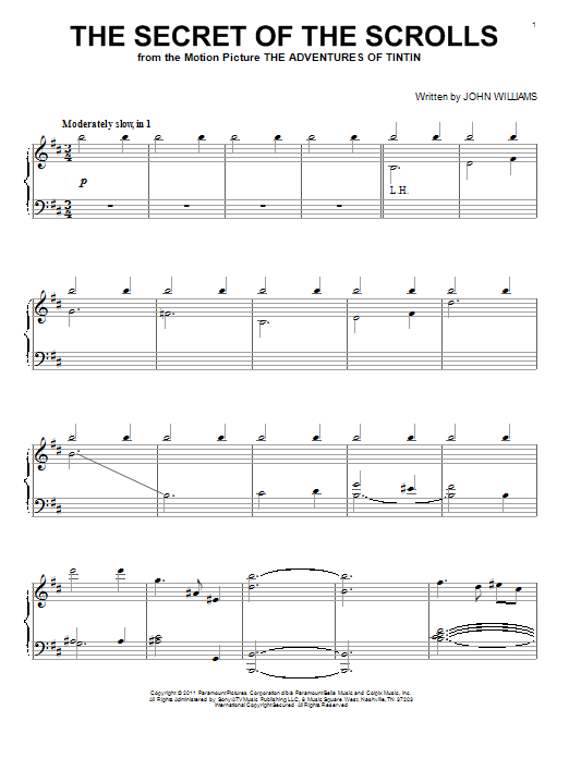 Learn to play John Williams The Secret Of The Scrolls sheet music for Piano Solo in minutes. John Williams The Secret Of The Scrolls sheet music notes and chords