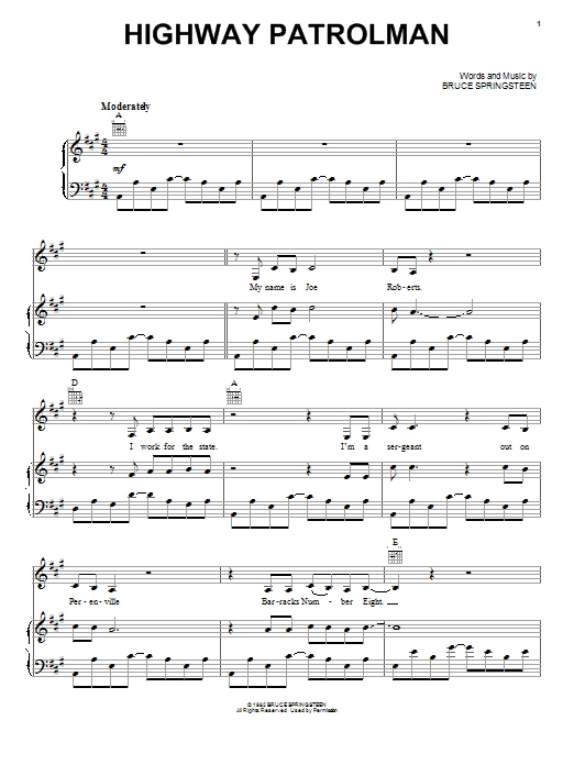 Johnny Cash Highway Patrolman sheet music notes and chords. Download Printable PDF.