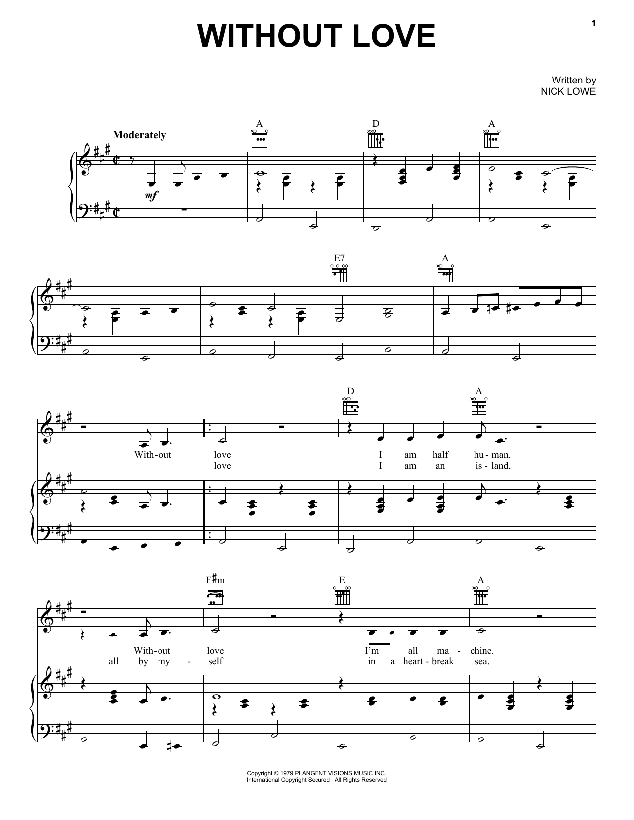 Johnny Cash Without Love sheet music notes and chords. Download Printable PDF.