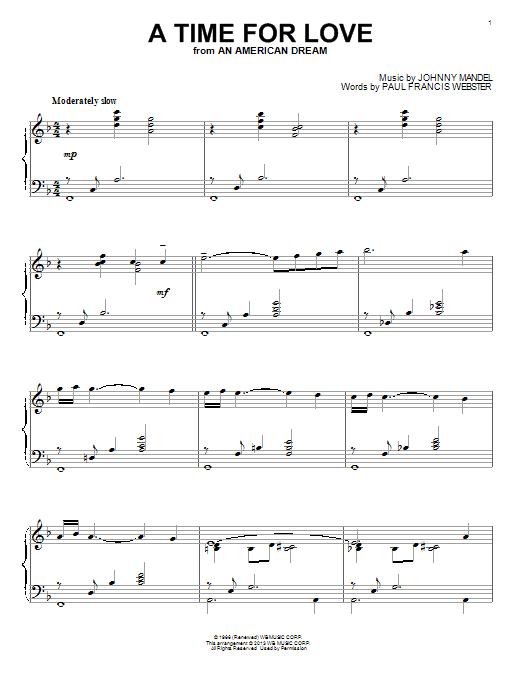 Learn to play Johnny Mandel A Time For Love sheet music for Easy Lead Sheet / Fake Book in minutes. Price: 5.9900$ Johnny Mandel A Time For Love sheet music notes and chords arranged for Easy Lead Sheet / Fake Book