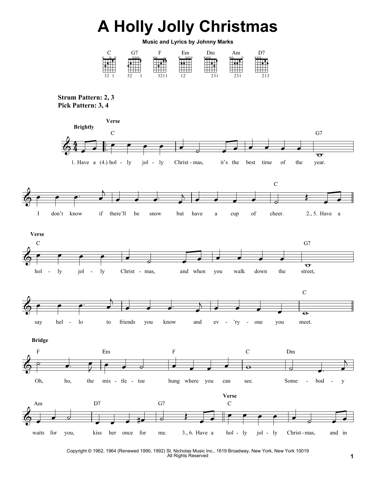 A Holly Jolly Christmas Sheet Music Johnny Marks Trumpet Solo 