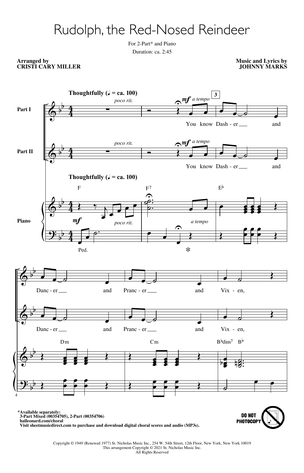 Learn to play Johnny Marks Rudolph The Red-Nosed Reindeer (arr. Cristi Cary Miller) sheet music for 3-Part Mixed Choir in minutes. Price: 3.9900$ Johnny Marks Rudolph The Red-Nosed Reindeer (arr. Cristi Cary Miller) sheet music notes and chords arranged for 3-Part Mixed Choir
