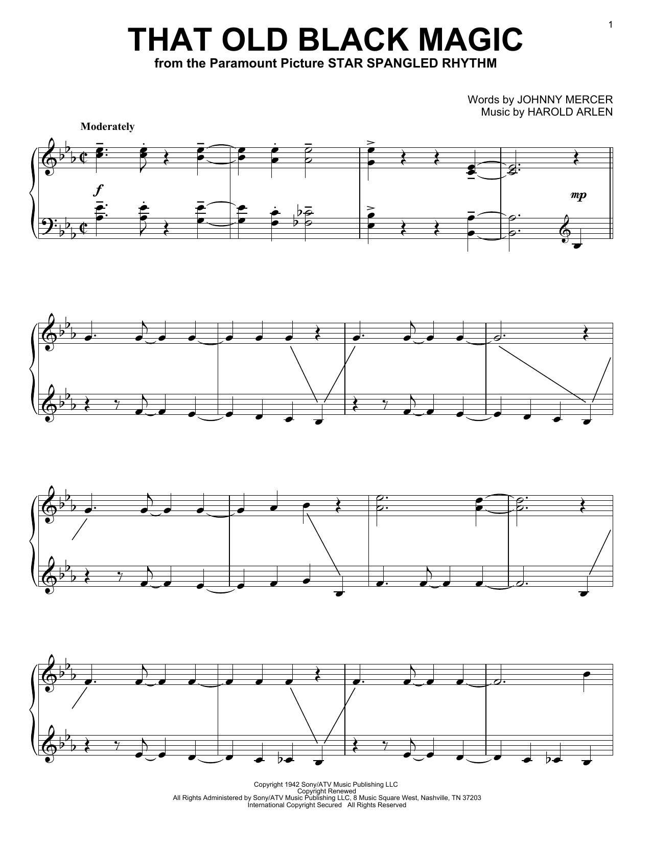 Learn to play Johnny Mercer That Old Black Magic sheet music for Pro Vocal in minutes. Price: 6.9900$ Johnny Mercer That Old Black Magic sheet music notes and chords arranged for Pro Vocal
