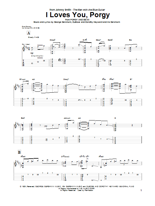 Learn to play Johnny Smith I Loves You, Porgy sheet music for Guitar Tab in minutes. Johnny Smith I Loves You, Porgy sheet music notes and chords. Download Printable PDF.