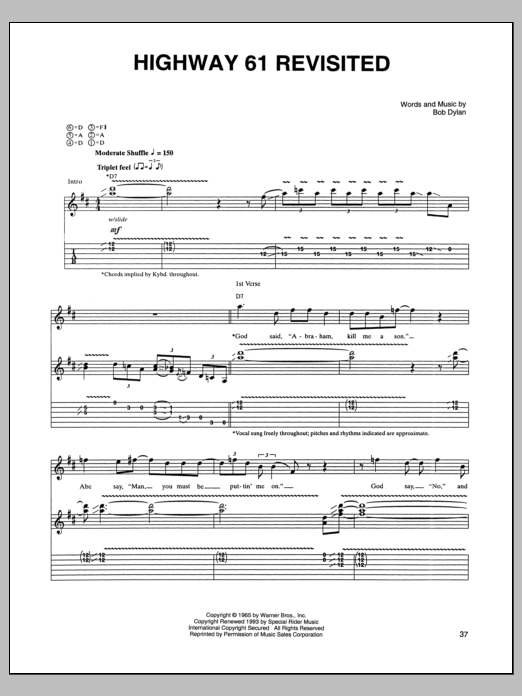 Learn to play Johnny Winter Highway 61 Revisited sheet music for Guitar Tab in minutes. Johnny Winter Highway 61 Revisited sheet music notes and chords. Download Printable PDF.