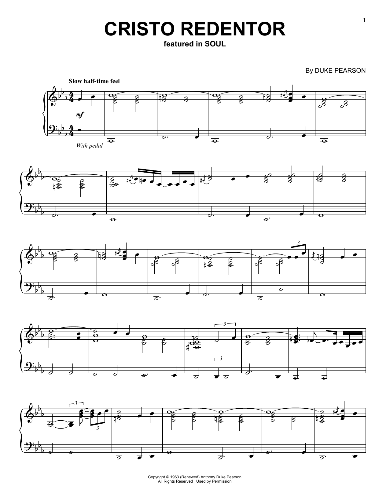 Learn to play Jon Batiste Cristo Redentor (from Soul) sheet music for Piano Solo in minutes. Price: 7.8900$ Jon Batiste Cristo Redentor (from Soul) sheet music notes and chords arranged for Piano Solo