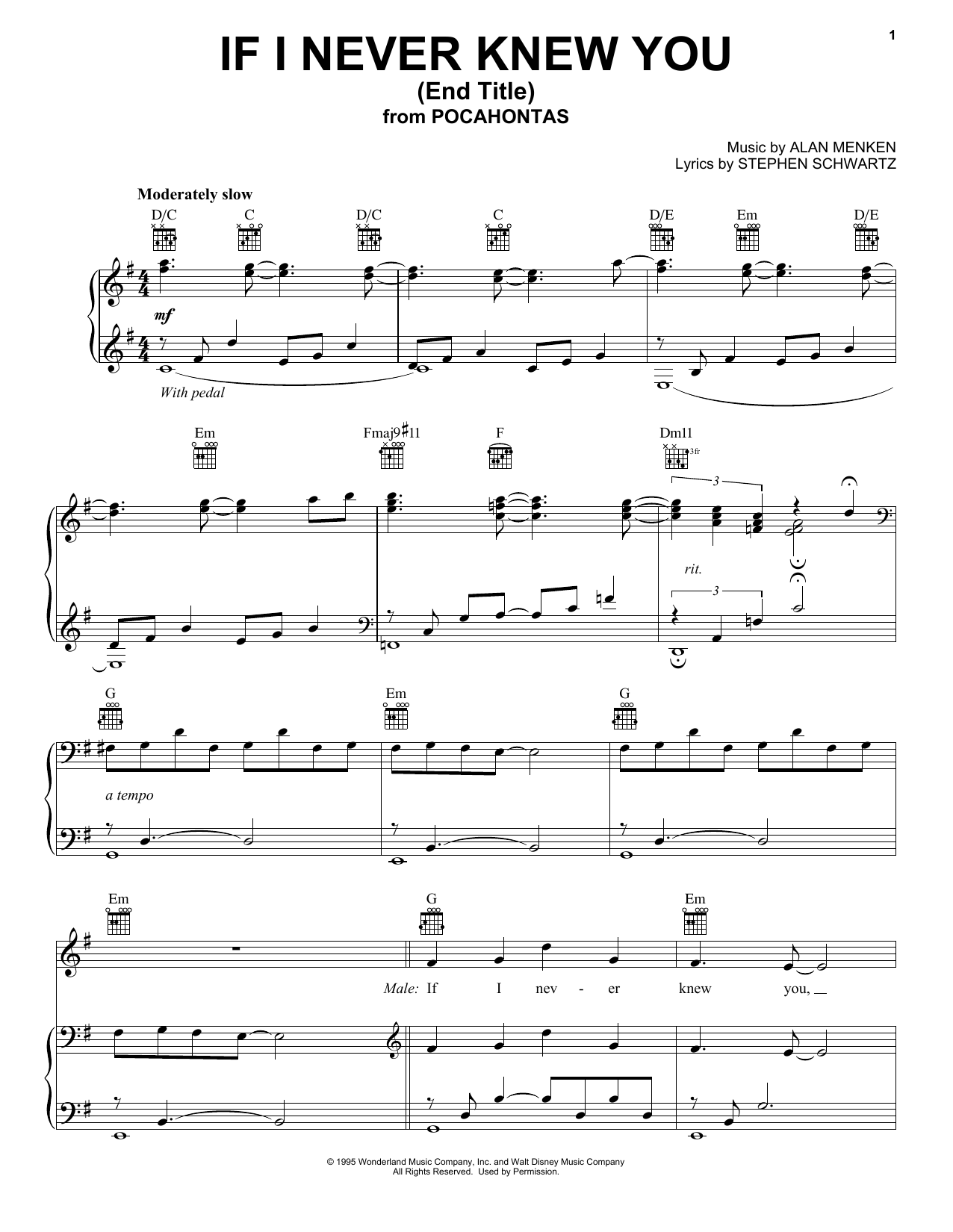 Learn to play Jon Secada and Shanice If I Never Knew You (Love Theme from Pocahontas) sheet music for Beginning Piano Solo in minutes. Price: 6.9900$ Jon Secada and Shanice If I Never Knew You (Love Theme from Pocahontas) sheet music notes and chords arranged for Beginning Piano Solo