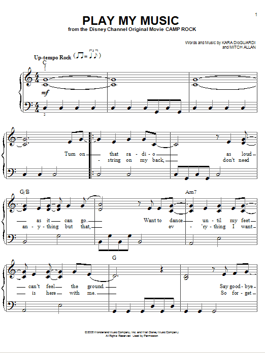 Jonas Brothers Play My Music sheet music notes and chords. Download Printable PDF.