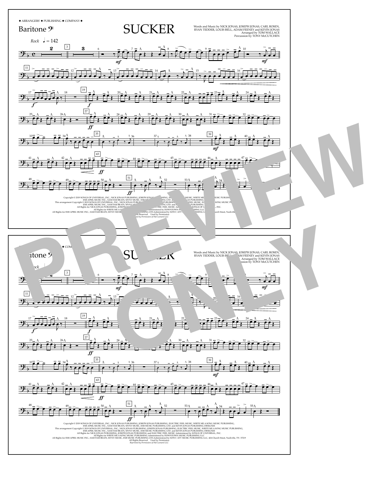 Learn to play Jonas Brothers Sucker (arr. Tom Wallace) - Baritone B.C. sheet music for Marching Band in minutes. Price: 7.8900$ Jonas Brothers Sucker (arr. Tom Wallace) - Baritone B.C. sheet music notes and chords arranged for Marching Band