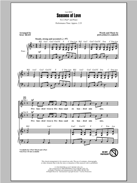 Seasons Of Love Guitar Chords