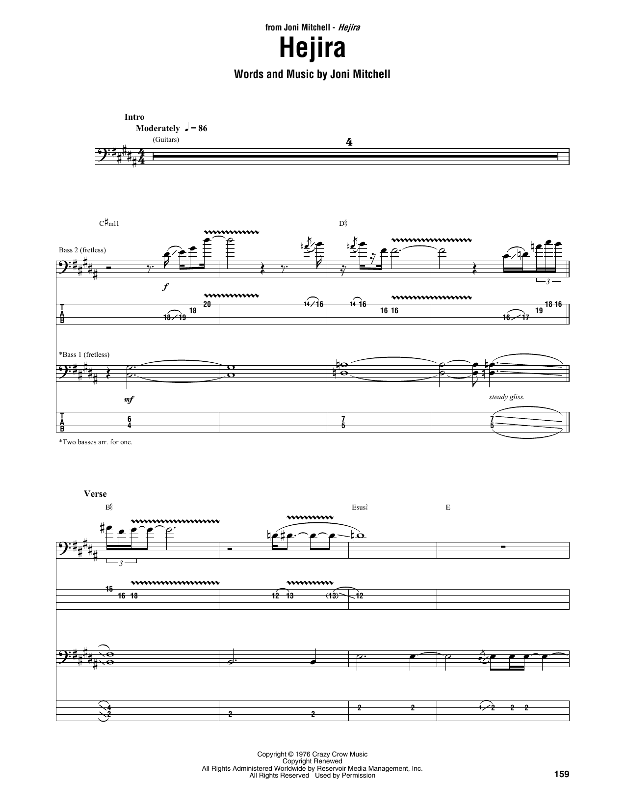 Joni Mitchell Hejira sheet music notes and chords. Download Printable PDF.