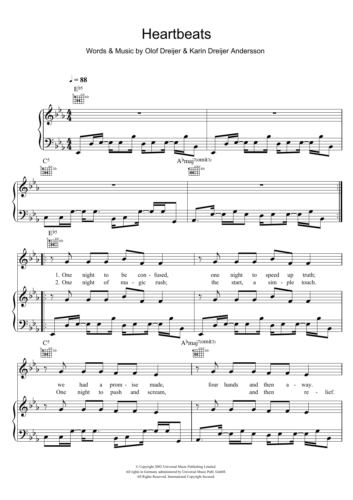 Jose Gonzalez Heartbeats sheet music notes and chords. Download Printable PDF.