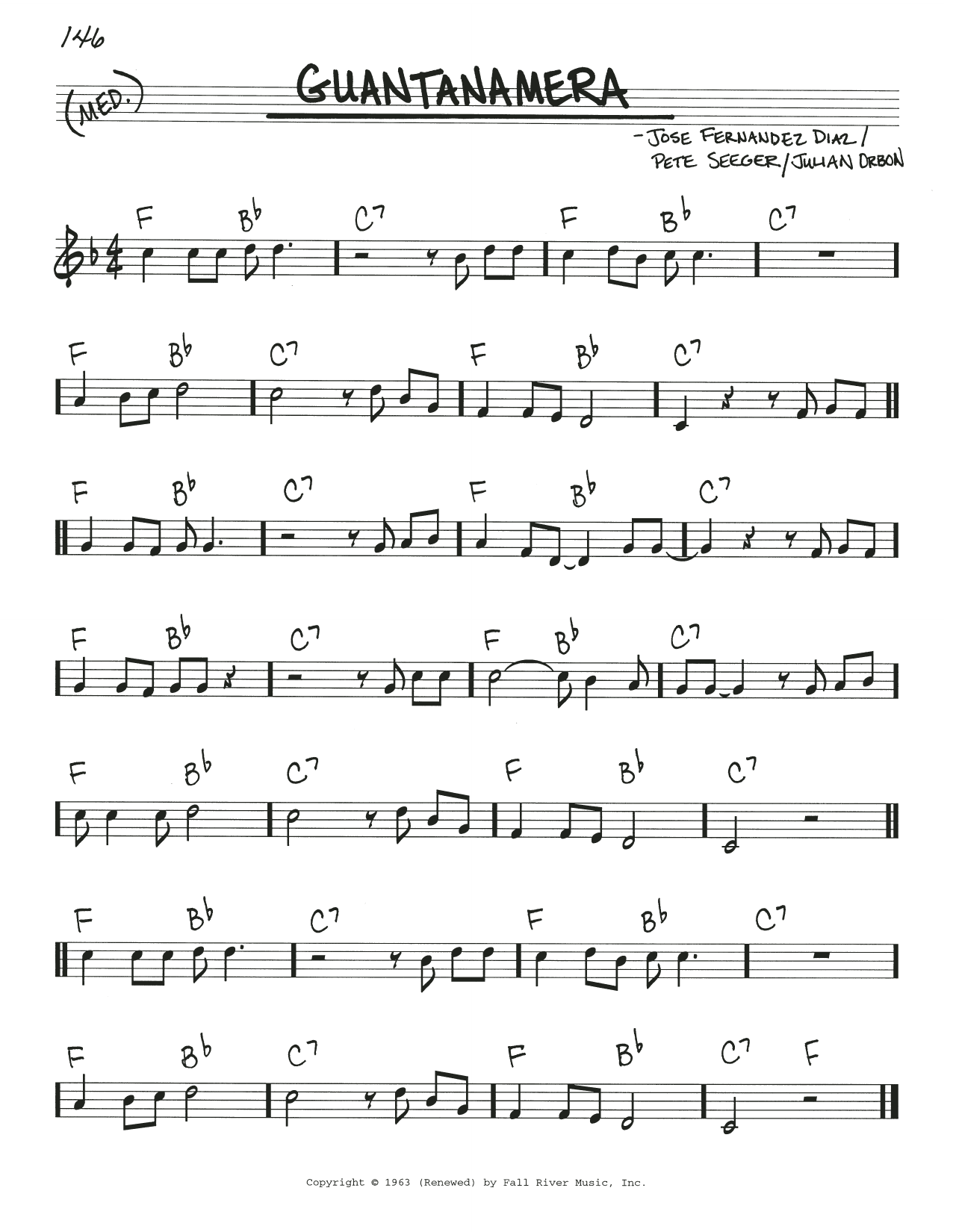 Jose Fernandez Diaz Guantanamera sheet music notes and chords. Download Printable PDF.