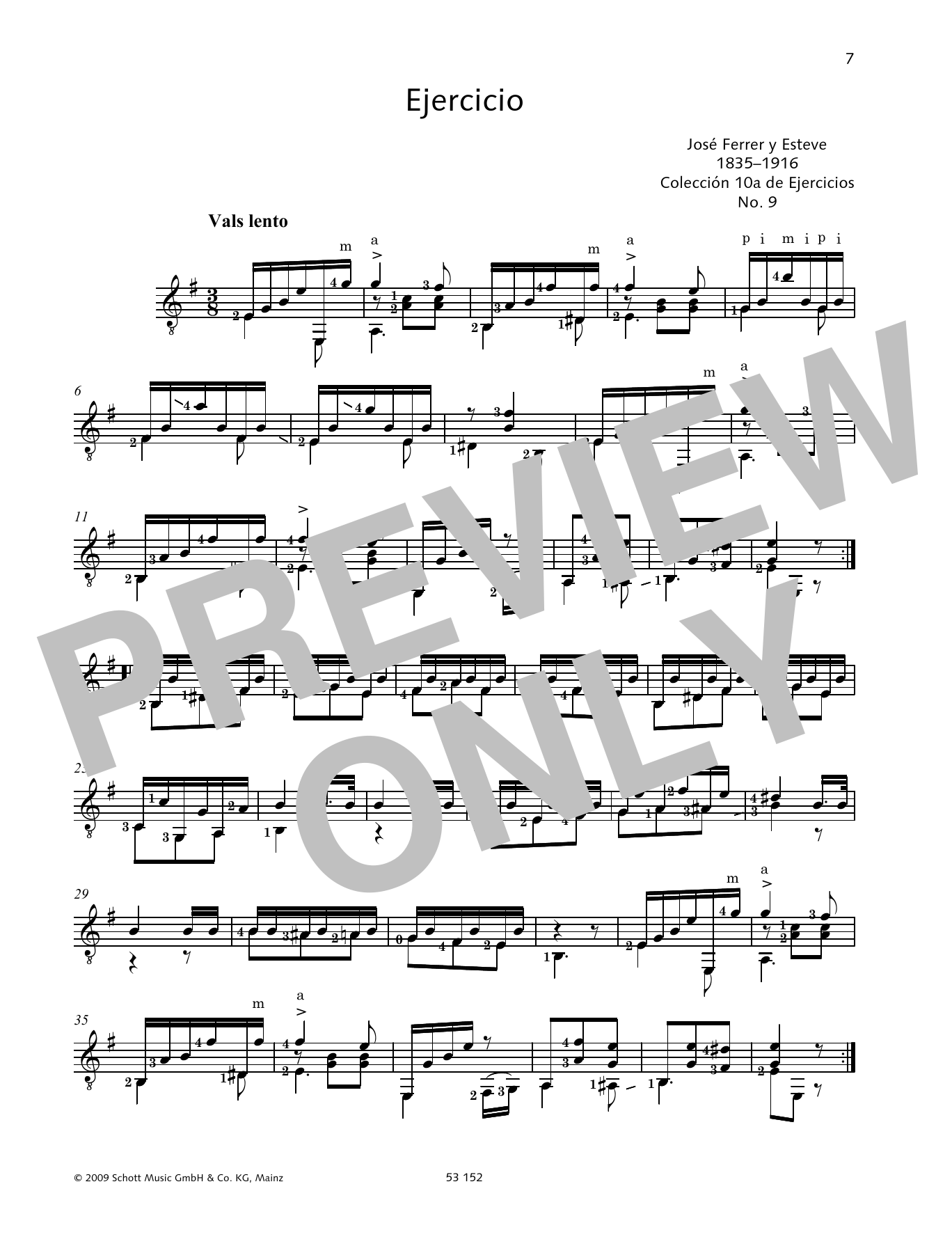 Jose Ferrer Ejercicio sheet music notes and chords. Download Printable PDF.