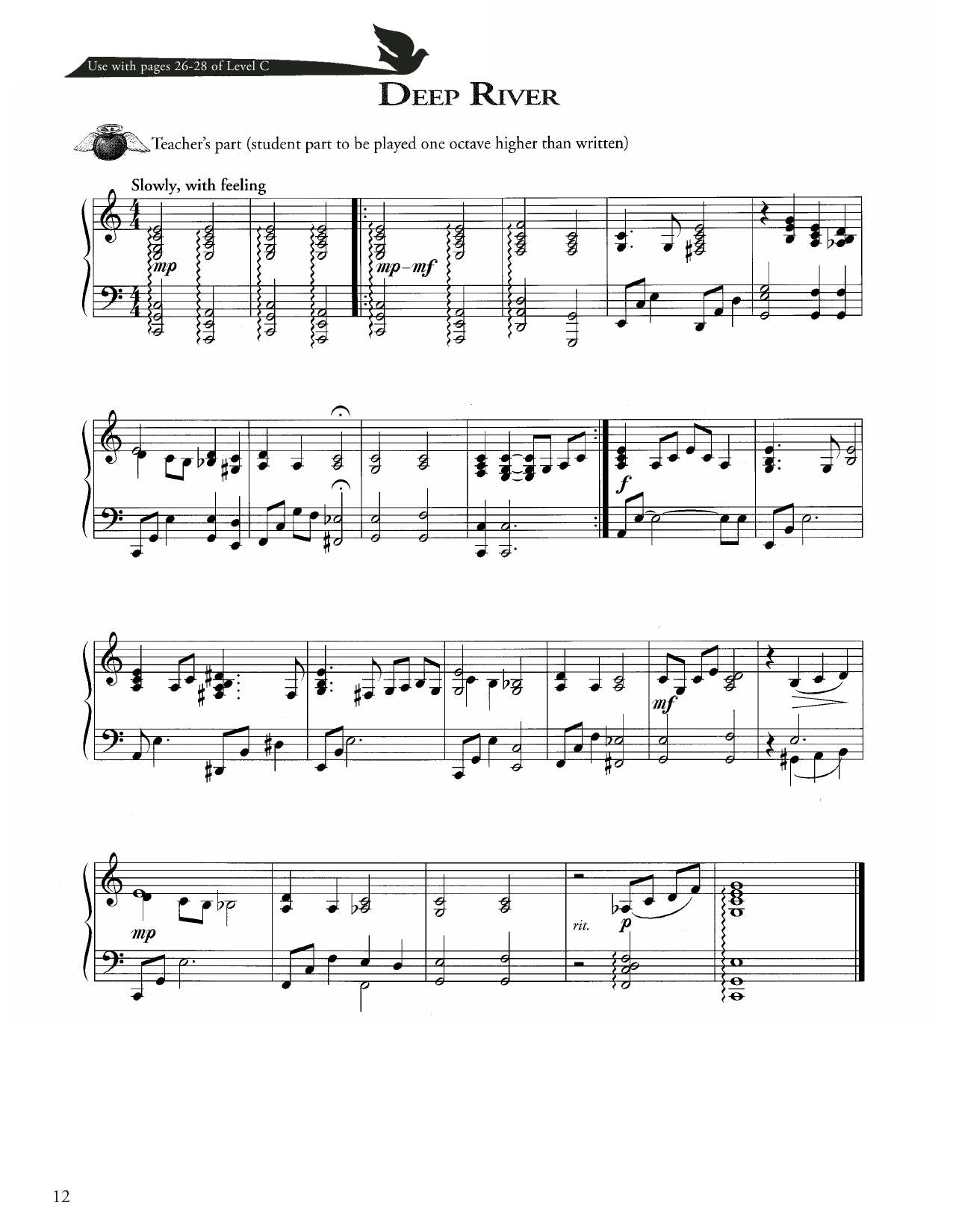 Joseph Martin, David Angerman and Mark Hayes Deep River sheet music notes and chords. Download Printable PDF.