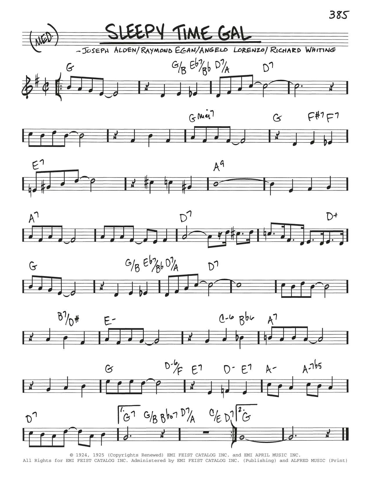 Joseph Alden Sleepy Time Gal sheet music notes and chords. Download Printable PDF.