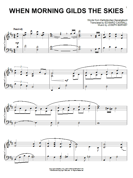 Learn to play Joseph Barnby When Morning Gilds The Skies sheet music for Piano, Vocal & Guitar (Right-Hand Melody) in minutes. Joseph Barnby When Morning Gilds The Skies sheet music notes and chords
