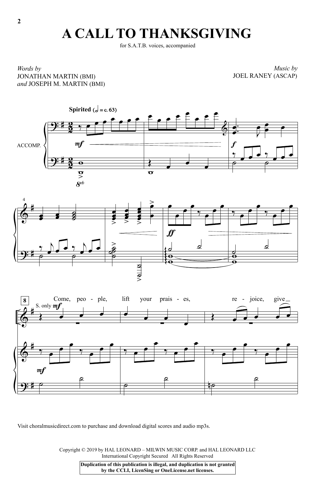 Learn to play Joseph M. Martin A Call To Thanksgiving sheet music for SATB Choir in minutes. Price: 3.9900$ Joseph M. Martin A Call To Thanksgiving sheet music notes and chords arranged for SATB Choir