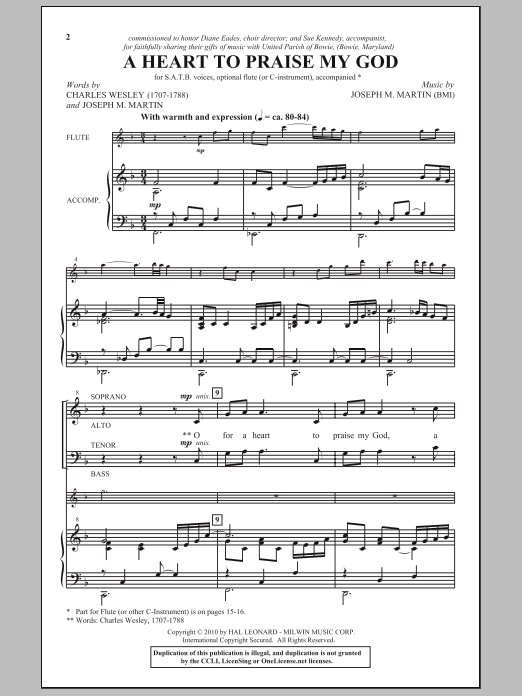 Learn to play Joseph M. Martin A Heart To Praise My God sheet music for SATB Choir in minutes. Price: 3.9900$ Joseph M. Martin A Heart To Praise My God sheet music notes and chords arranged for SATB Choir