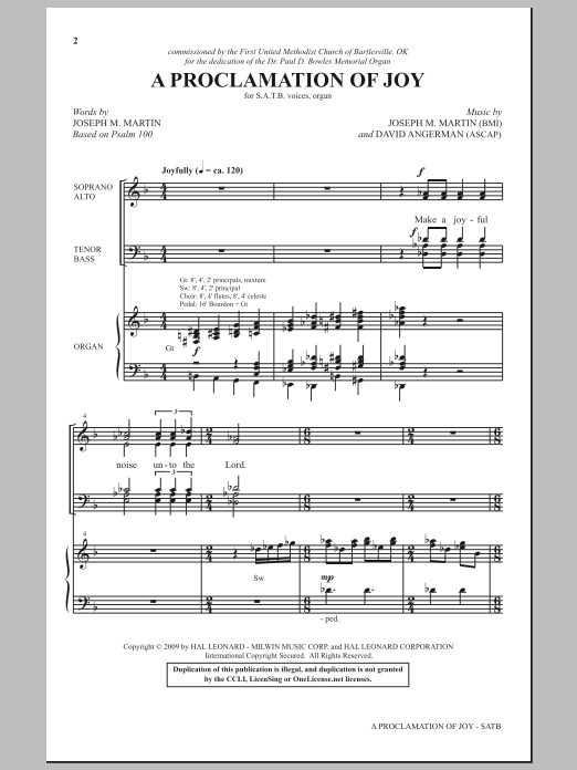 Learn to play Joseph M. Martin A Proclamation Of Joy sheet music for SATB Choir in minutes. Price: 3.9900$ Joseph M. Martin A Proclamation Of Joy sheet music notes and chords arranged for SATB Choir