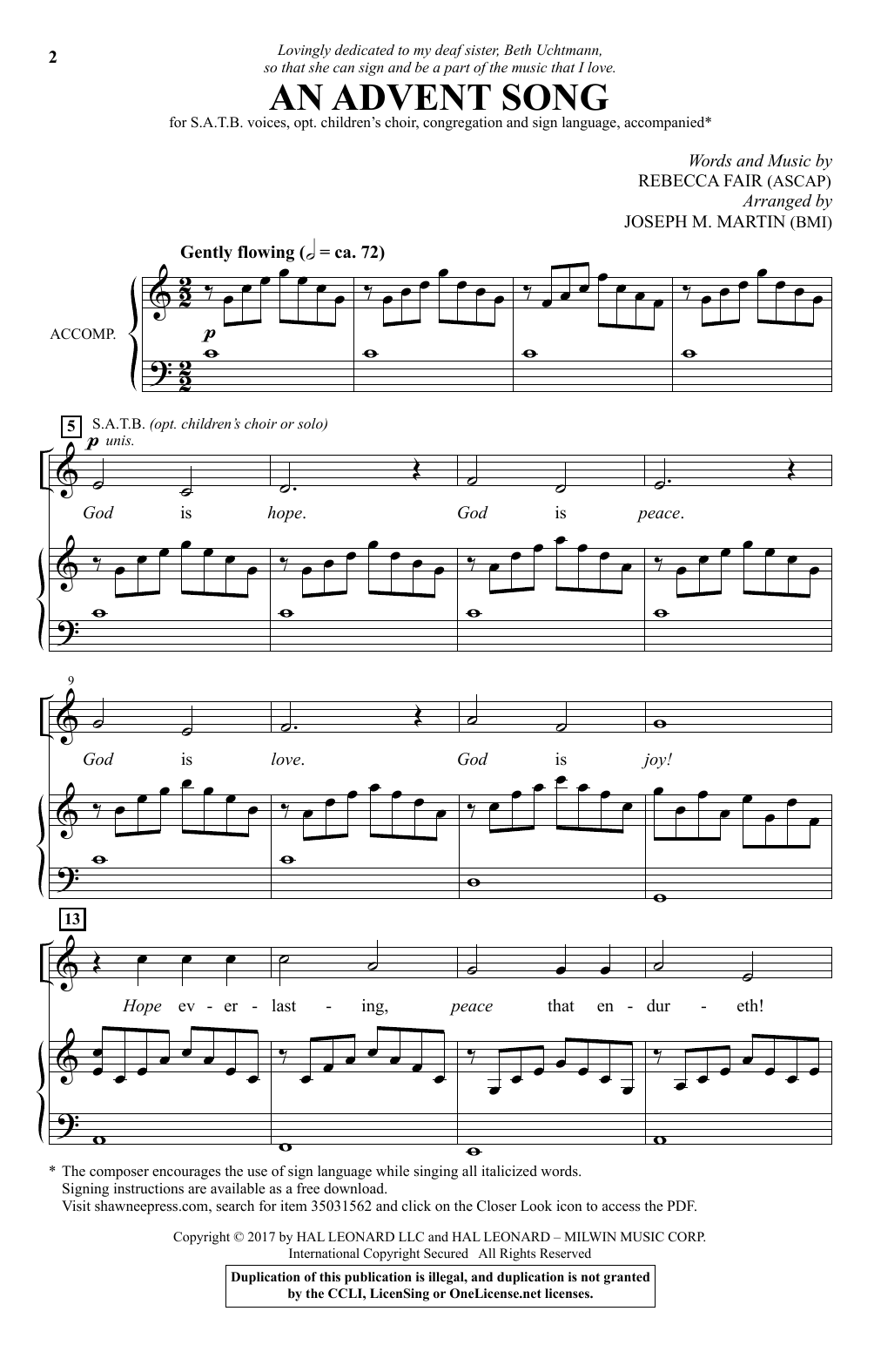 Learn to play Joseph M. Martin An Advent Song sheet music for SATB Choir in minutes. Price: 3.9900$ Joseph M. Martin An Advent Song sheet music notes and chords arranged for SATB Choir