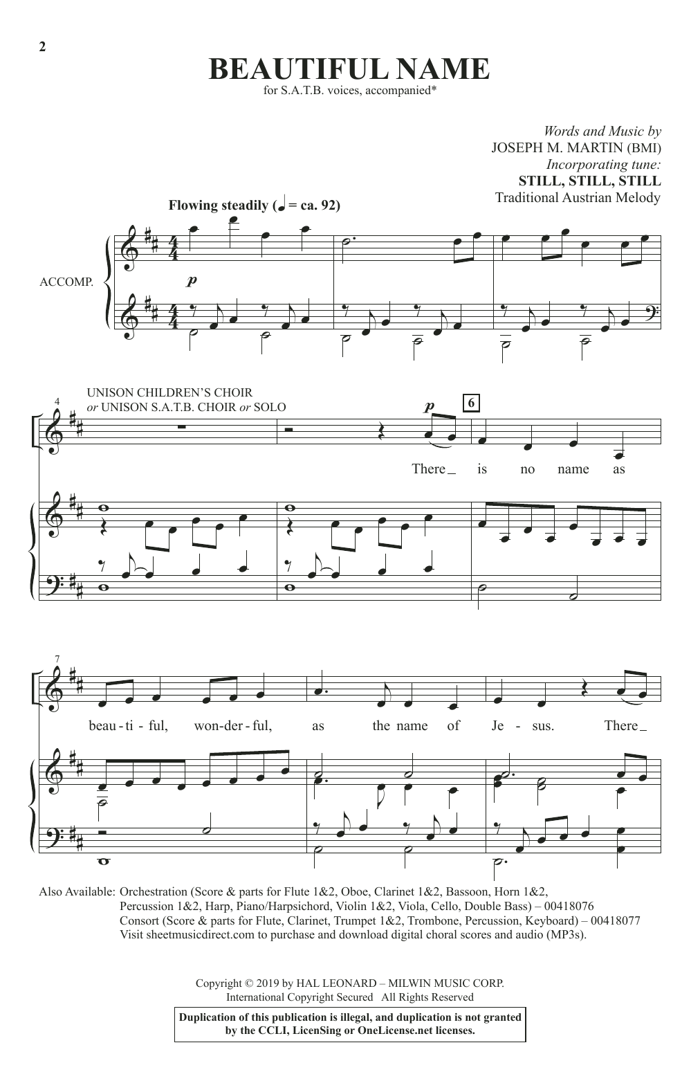 Joseph M. Martin Beautiful Name sheet music notes and chords. Download Printable PDF.