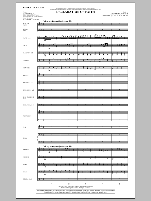 Learn to play Joseph M. Martin Declaration Of Faith - Score sheet music for Choir Instrumental Pak in minutes. Price: 8.9900$ Joseph M. Martin Declaration Of Faith - Score sheet music notes and chords arranged for Choir Instrumental Pak