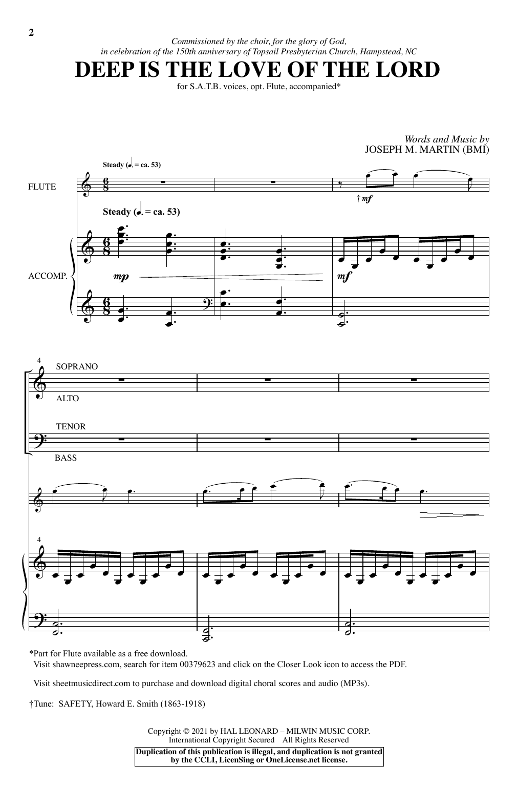 Learn to play Joseph M. Martin Deep Is The Love Of The Lord sheet music for SATB Choir in minutes. Price: 3.9900$ Joseph M. Martin Deep Is The Love Of The Lord sheet music notes and chords arranged for SATB Choir