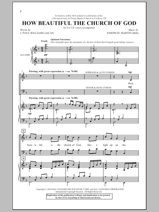 Learn to play Joseph M. Martin How Beautiful The Church Of God sheet music for SATB Choir in minutes. Joseph M. Martin How Beautiful The Church Of God sheet music notes and chords. Download Printable PDF.