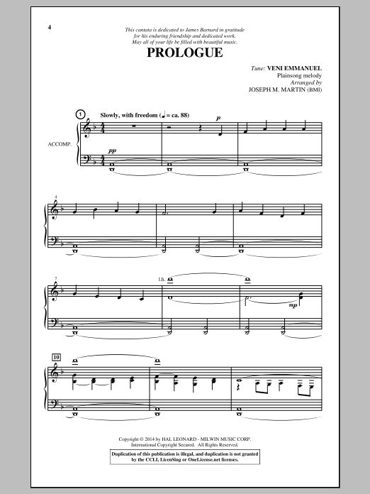 Joseph M. Martin O Come, O Come, Emmanuel sheet music notes and chords arranged for SAB Choir