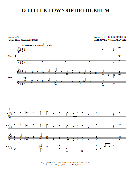 Learn to play Joseph M. Martin O Little Town Of Bethlehem sheet music for Piano Duet in minutes. Joseph M. Martin O Little Town Of Bethlehem sheet music notes and chords. Download Printable PDF.