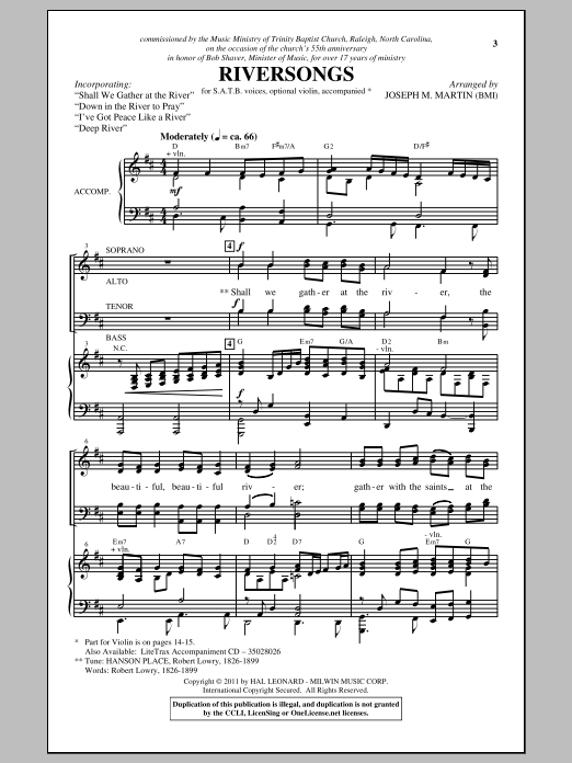 Joseph M. Martin Riversongs sheet music notes and chords. Download Printable PDF.