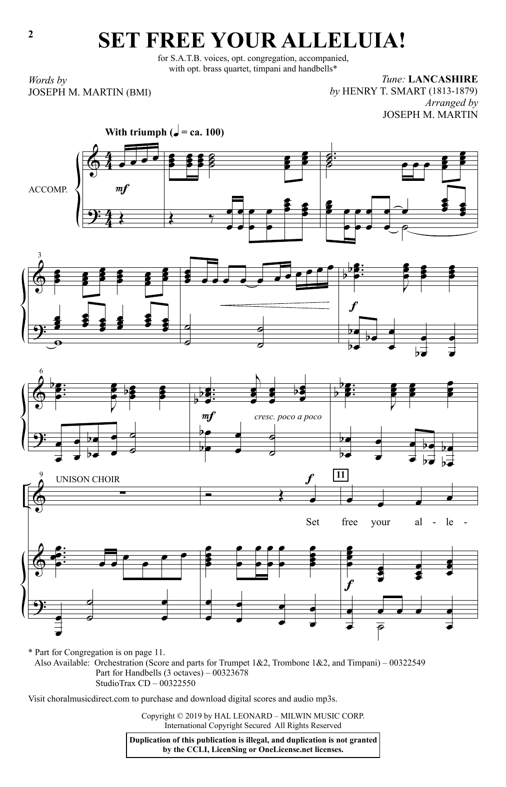 Learn to play Joseph M. Martin Set Free Your Alleluia! sheet music for SATB Choir in minutes. Price: 3.9900$ Joseph M. Martin Set Free Your Alleluia! sheet music notes and chords arranged for SATB Choir