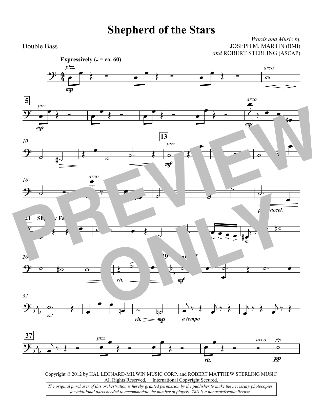Learn to play Joseph M. Martin Shepherd Of The Stars - Double Bass sheet music for Choir Instrumental Pak in minutes. Price: 8.9900$ Joseph M. Martin Shepherd Of The Stars - Double Bass sheet music notes and chords arranged for Choir Instrumental Pak