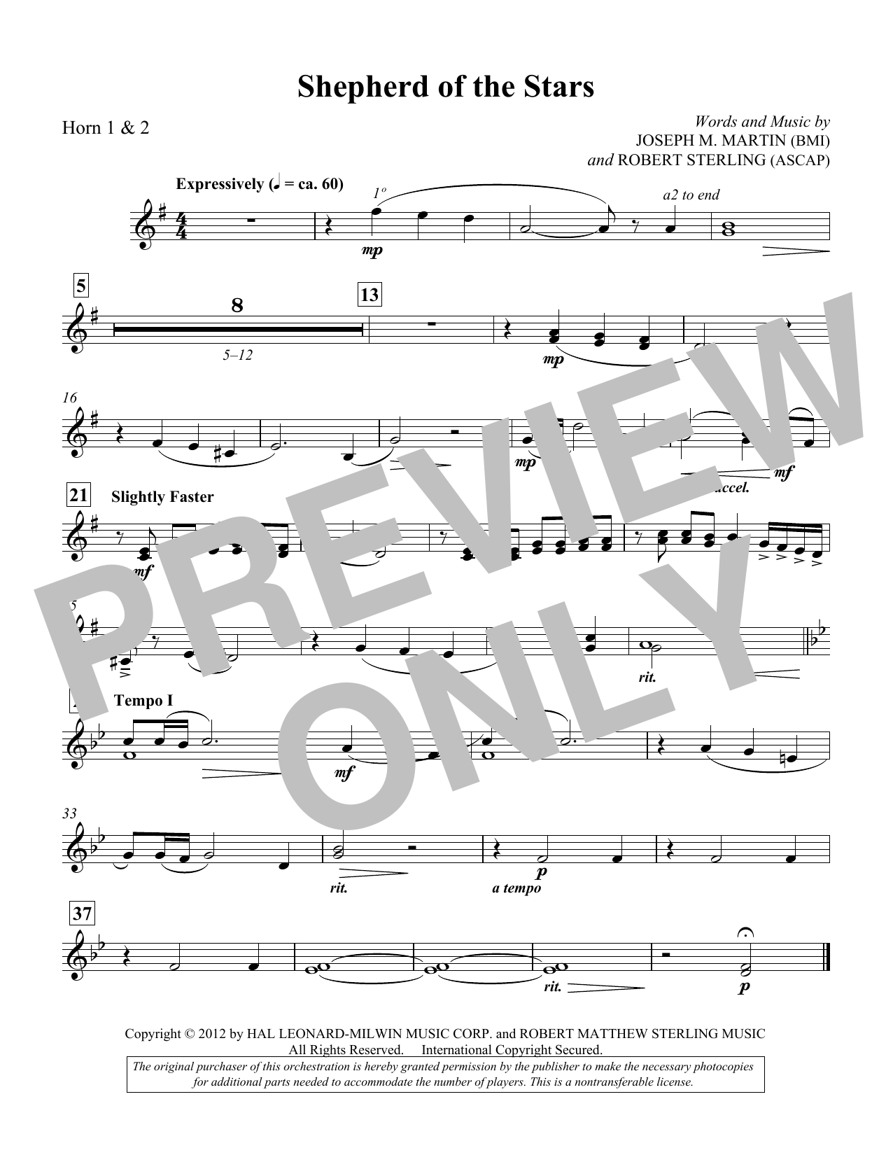 Learn to play Joseph M. Martin Shepherd Of The Stars - F Horn 1,2 sheet music for Choir Instrumental Pak in minutes. Price: 8.9900$ Joseph M. Martin Shepherd Of The Stars - F Horn 1,2 sheet music notes and chords arranged for Choir Instrumental Pak