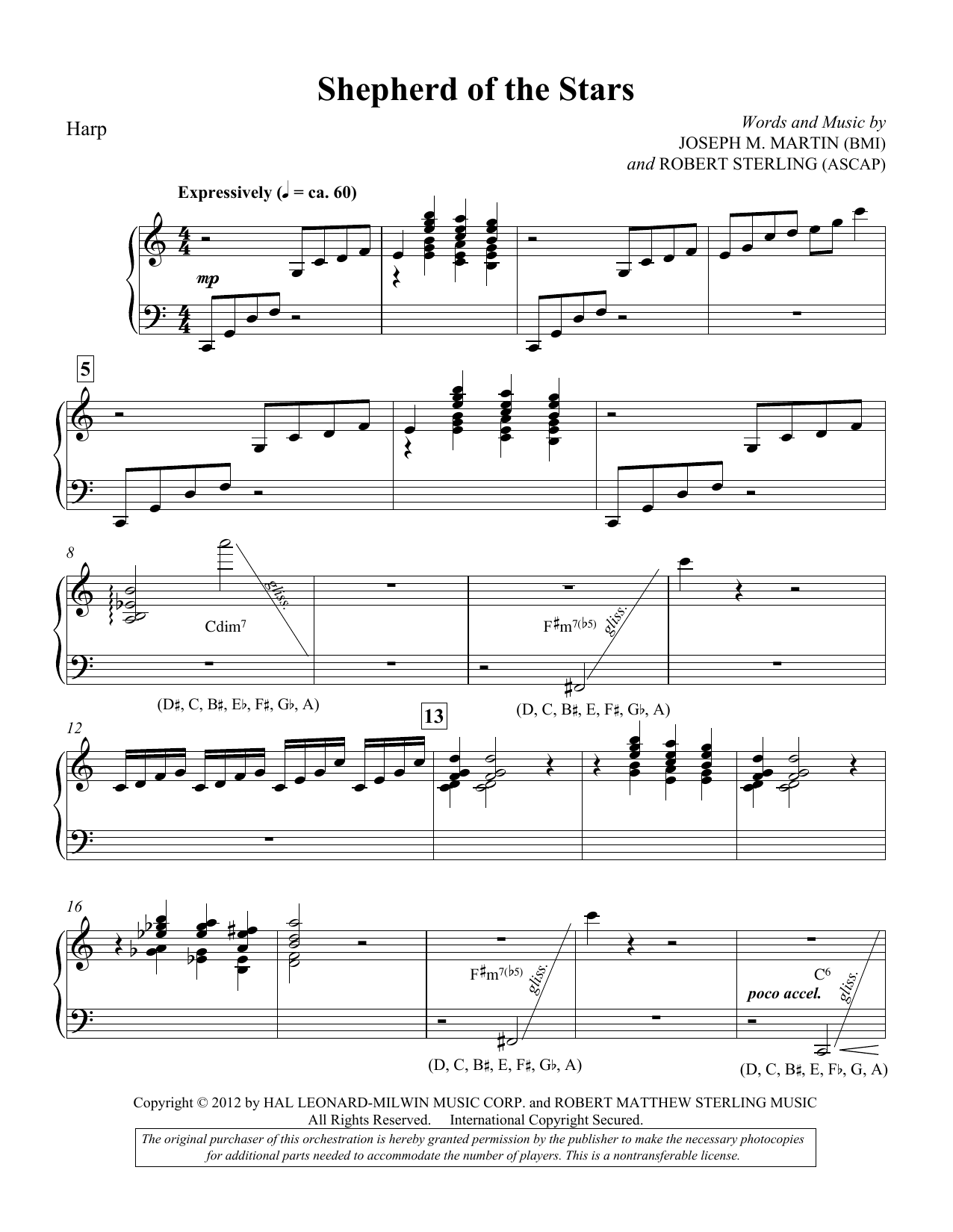 Learn to play Joseph M. Martin Shepherd Of The Stars - Harp sheet music for Choir Instrumental Pak in minutes. Price: 8.9900$ Joseph M. Martin Shepherd Of The Stars - Harp sheet music notes and chords arranged for Choir Instrumental Pak