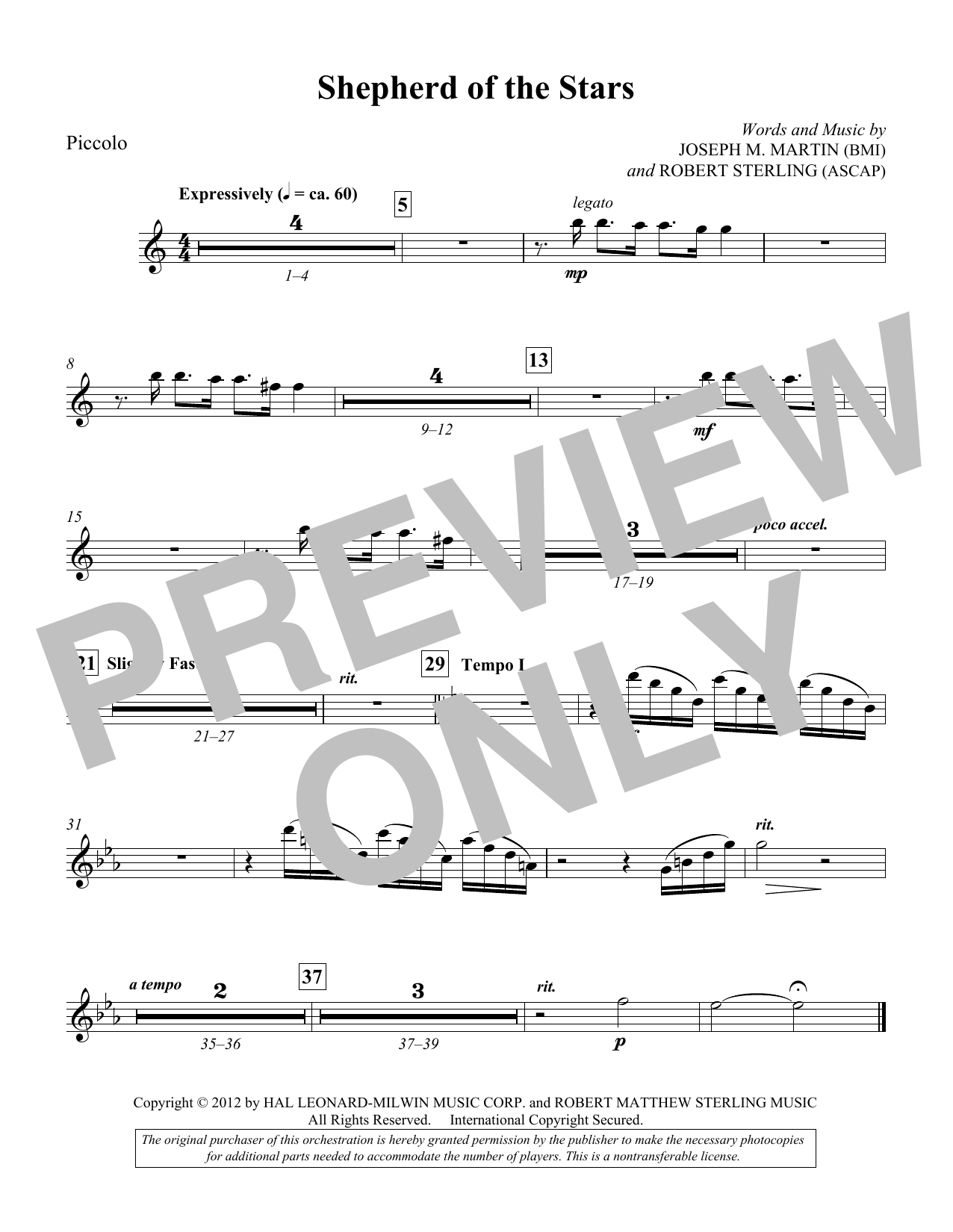 Learn to play Joseph M. Martin Shepherd Of The Stars - Piccolo sheet music for Choir Instrumental Pak in minutes. Price: 8.9900$ Joseph M. Martin Shepherd Of The Stars - Piccolo sheet music notes and chords arranged for Choir Instrumental Pak