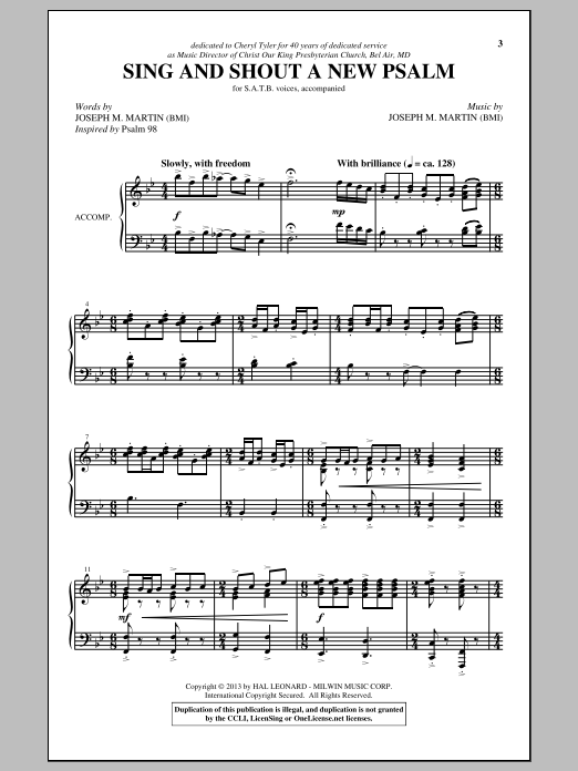Joseph M Martin Sing And Shout A New Psalm Sheet Music Pdf