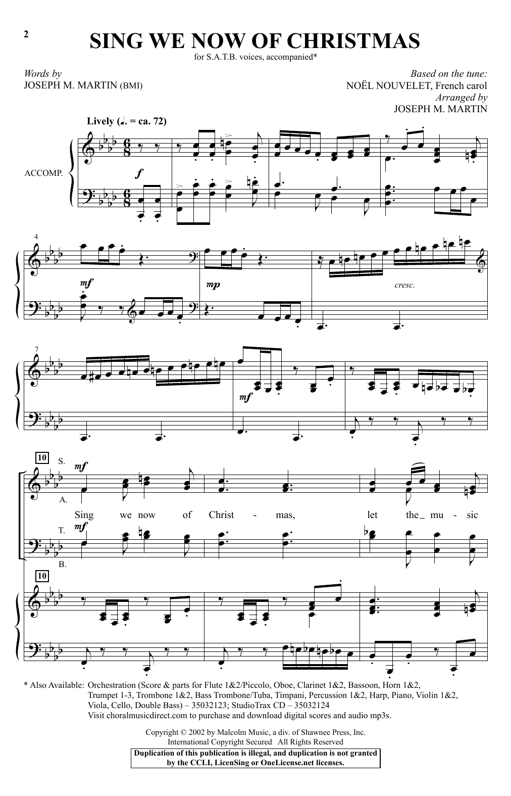Learn to play Joseph M. Martin Sing We Now Of Christmas sheet music for SATB Choir in minutes. Price: 3.9900$ Joseph M. Martin Sing We Now Of Christmas sheet music notes and chords arranged for SATB Choir