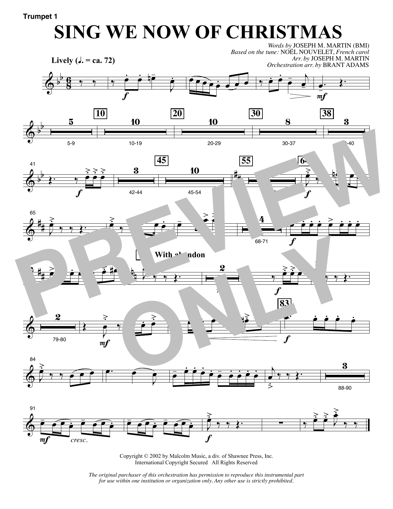 Learn to play Joseph M. Martin Sing We Now Of Christmas (from Morning Star) - Bb Trumpet 1 sheet music for Choir Instrumental Pak in minutes. Price: 8.9900$ Joseph M. Martin Sing We Now Of Christmas (from Morning Star) - Bb Trumpet 1 sheet music notes and chords arranged for Choir Instrumental Pak
