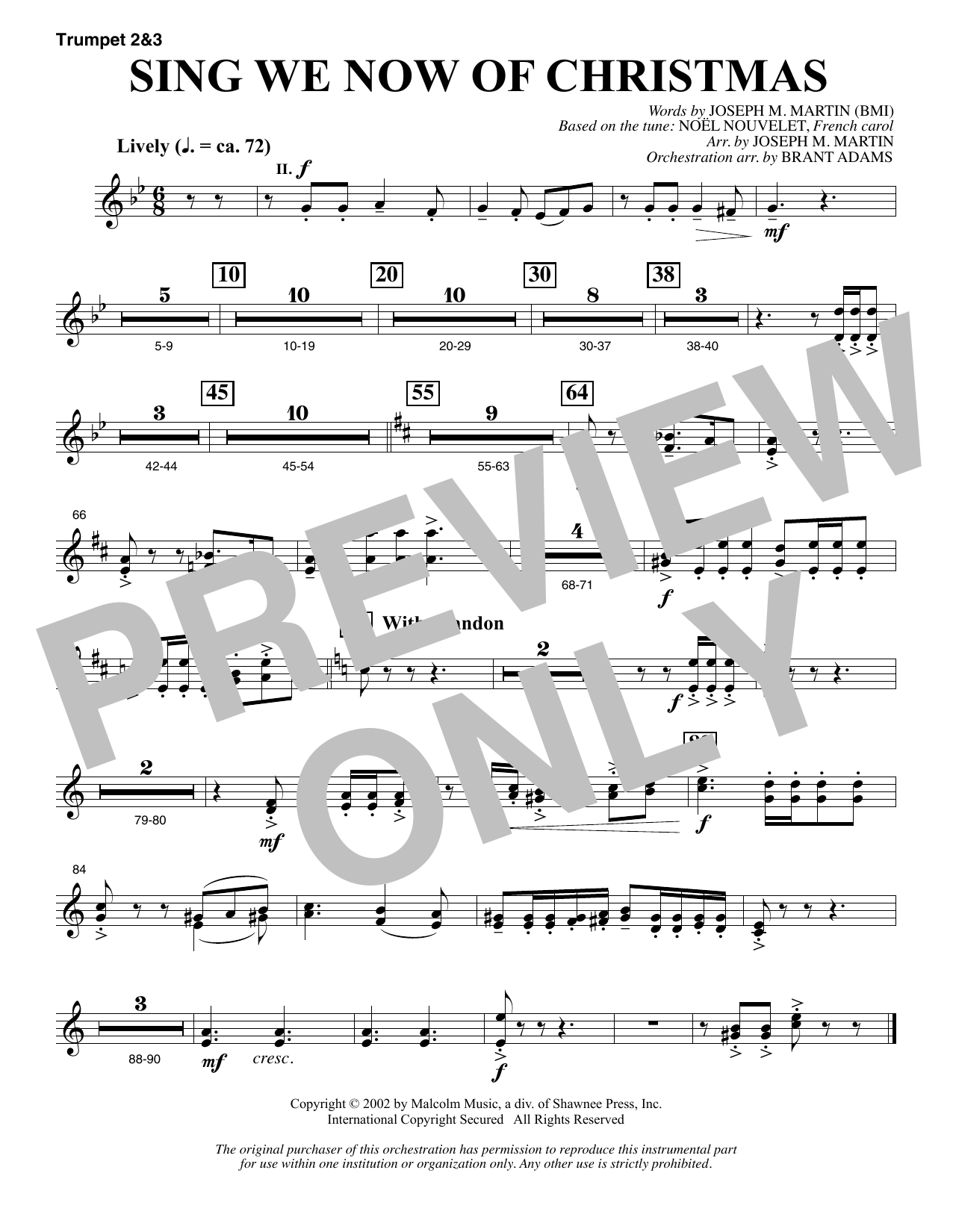 Learn to play Joseph M. Martin Sing We Now Of Christmas (from Morning Star) - Bb Trumpet 2,3 sheet music for Choir Instrumental Pak in minutes. Price: 8.9900$ Joseph M. Martin Sing We Now Of Christmas (from Morning Star) - Bb Trumpet 2,3 sheet music notes and chords arranged for Choir Instrumental Pak