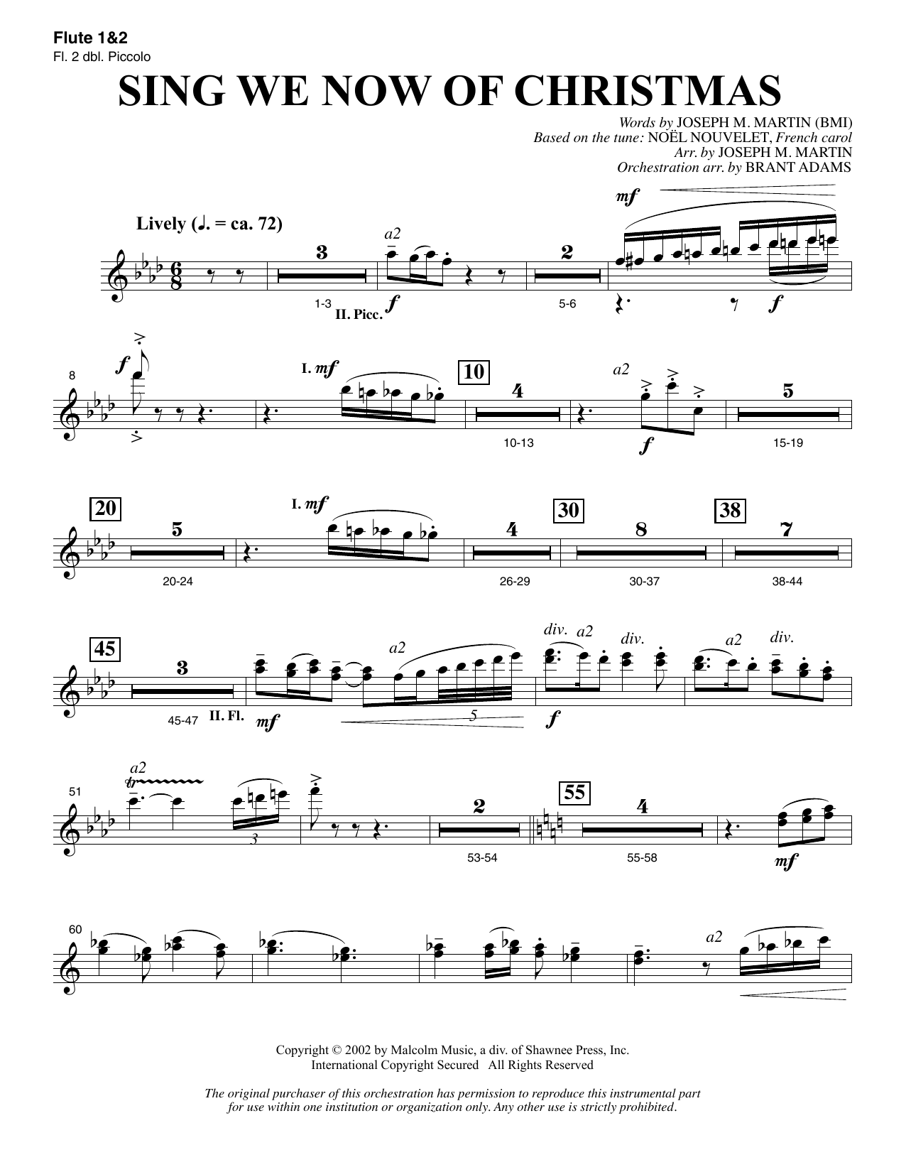 Learn to play Joseph M. Martin Sing We Now Of Christmas (from Morning Star) - Flute 1 & 2 (Piccolo) sheet music for Choir Instrumental Pak in minutes. Price: 8.9900$ Joseph M. Martin Sing We Now Of Christmas (from Morning Star) - Flute 1 & 2 (Piccolo) sheet music notes and chords arranged for Choir Instrumental Pak